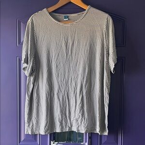 Old Navy Striped Short Sleeve Tee - Gray and White